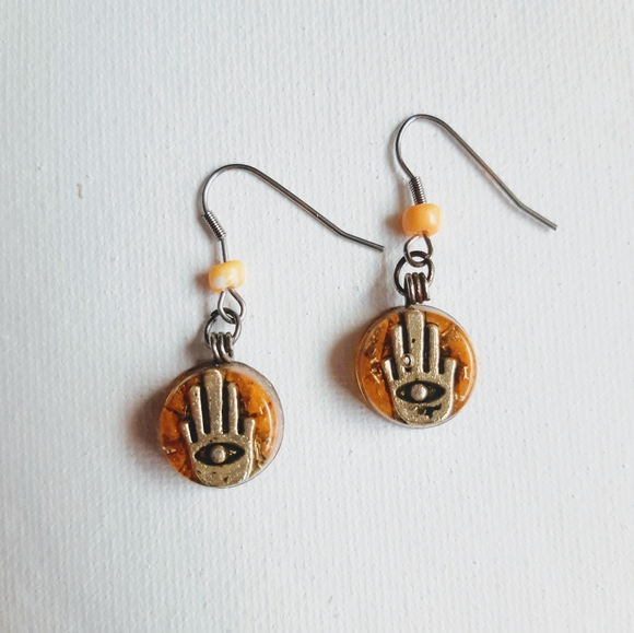 Hamsa_Earrings_Orgonites - Picture 3 of 3